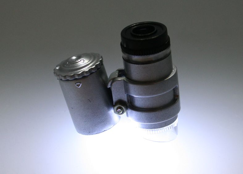 Minimikroskop 45x Vergrerung mit 2 LED sehr hell